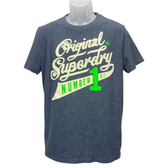 Superdry | Men’s Large | “Original Superdry Number 1 Co” Blue Crewneck T-Shirt - Picture 1 of 11